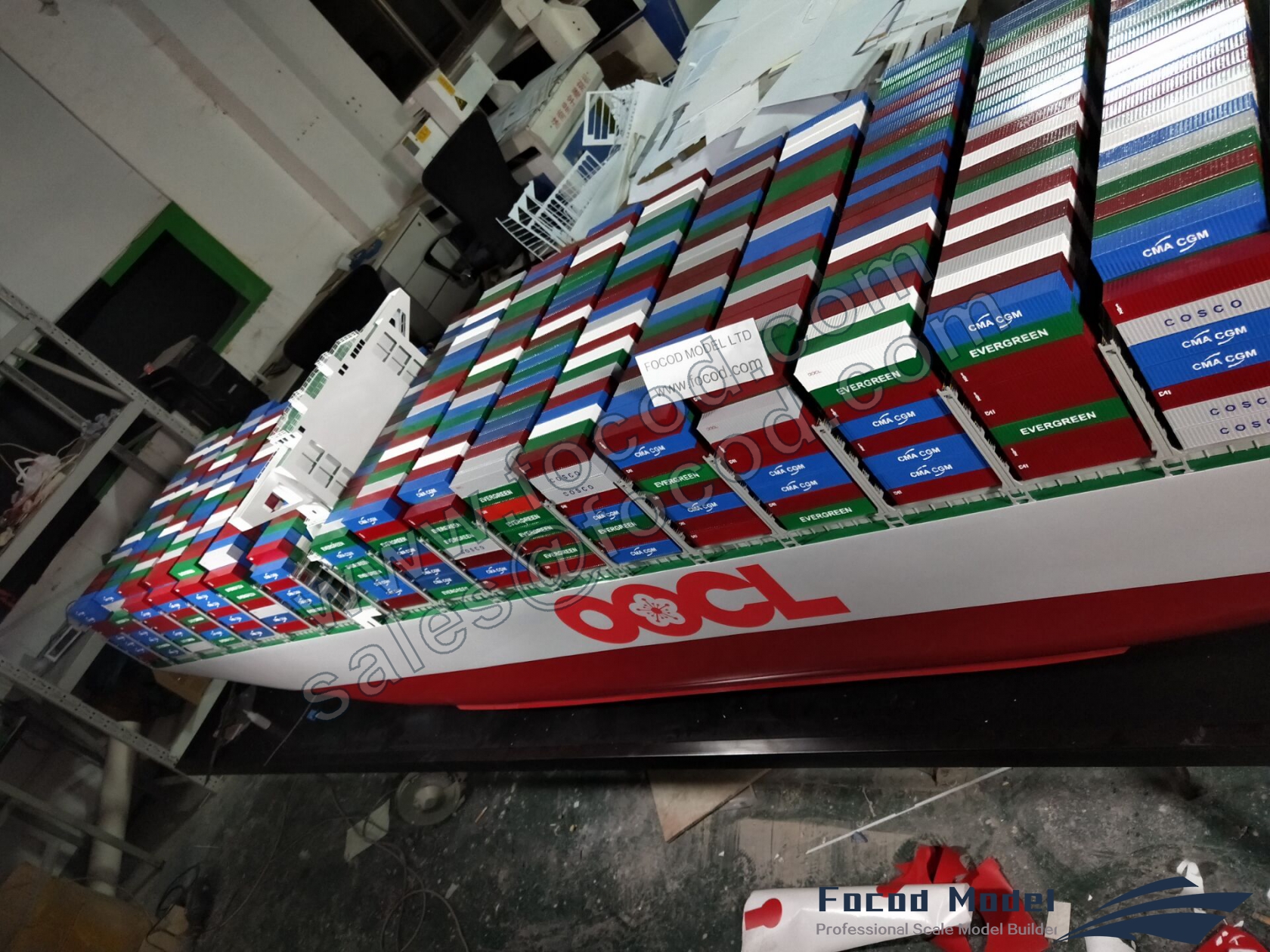 customized model of OOCL Hong Kong (world largest container ship)